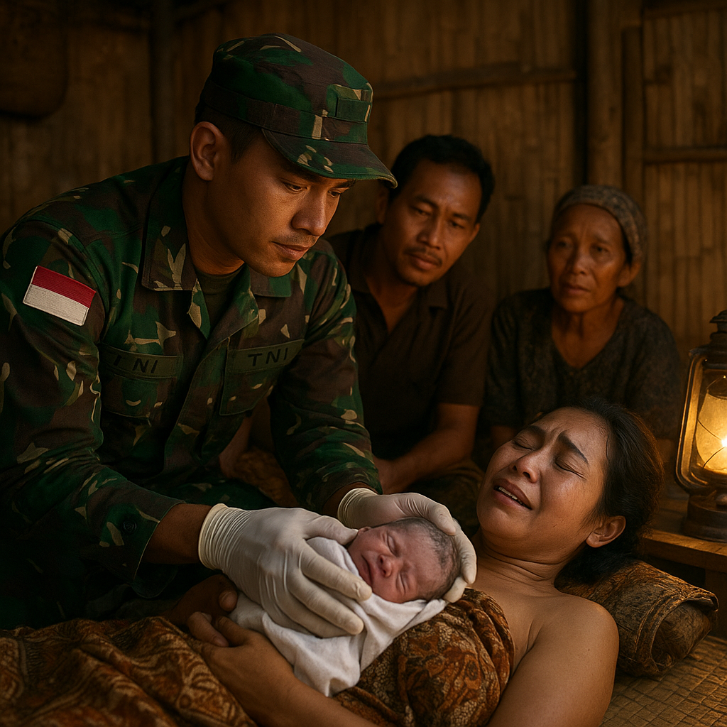 Kisah Haru Prajurit TNI Bantu Persalinan Ibu Hamil di Daerah Terpencil