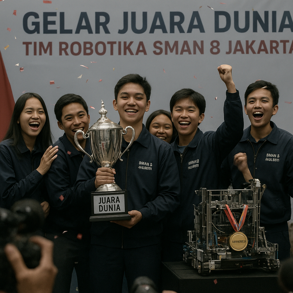 Gelar Juara Dunia! Tim Robotika SMAN 8 Jakarta Ukir Prestasi di Ajang Internasional