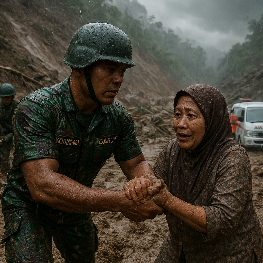 Prajurit TNI AD Selamatkan Warga dari Longsor di Garut, Peristiwa Heroik di Tengah Cuaca Ekstrem