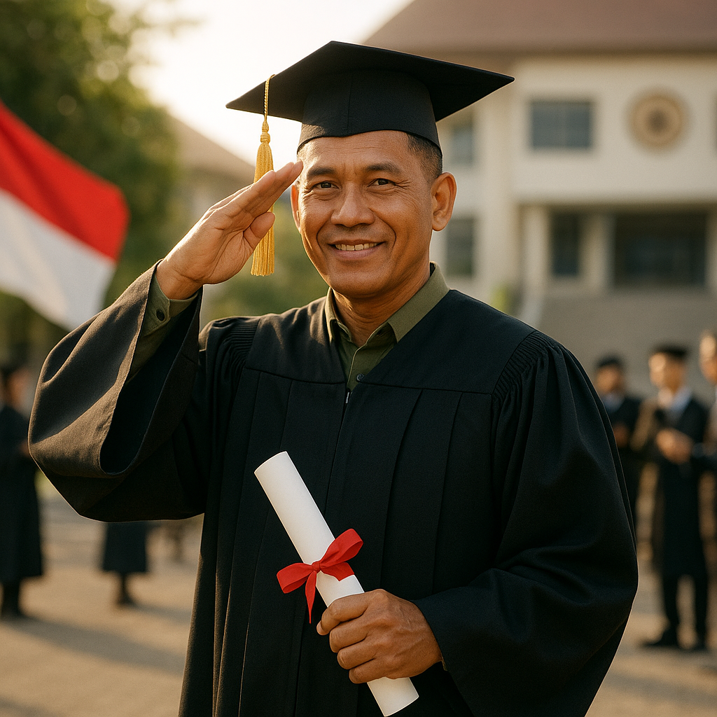 Dari Medan Laga ke Medan Prestasi: Mantan Prajurit TNI Raih Gelar Doktor dan Dedikasikan Ilmu untuk Negeri