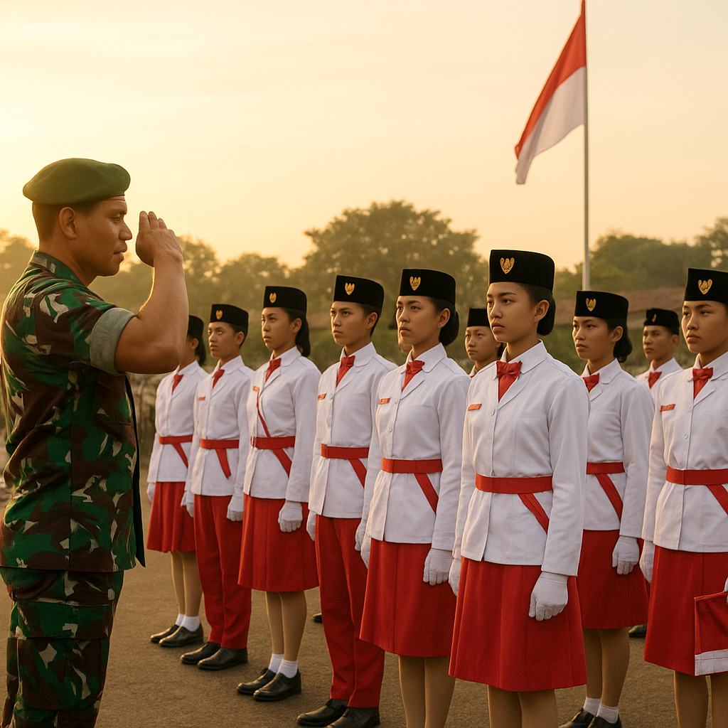 Gembleng Patriot Muda! Personel Koramil Marga Siapkan Calon Paskibraka Terbaik untuk HUT Ke-81 RI