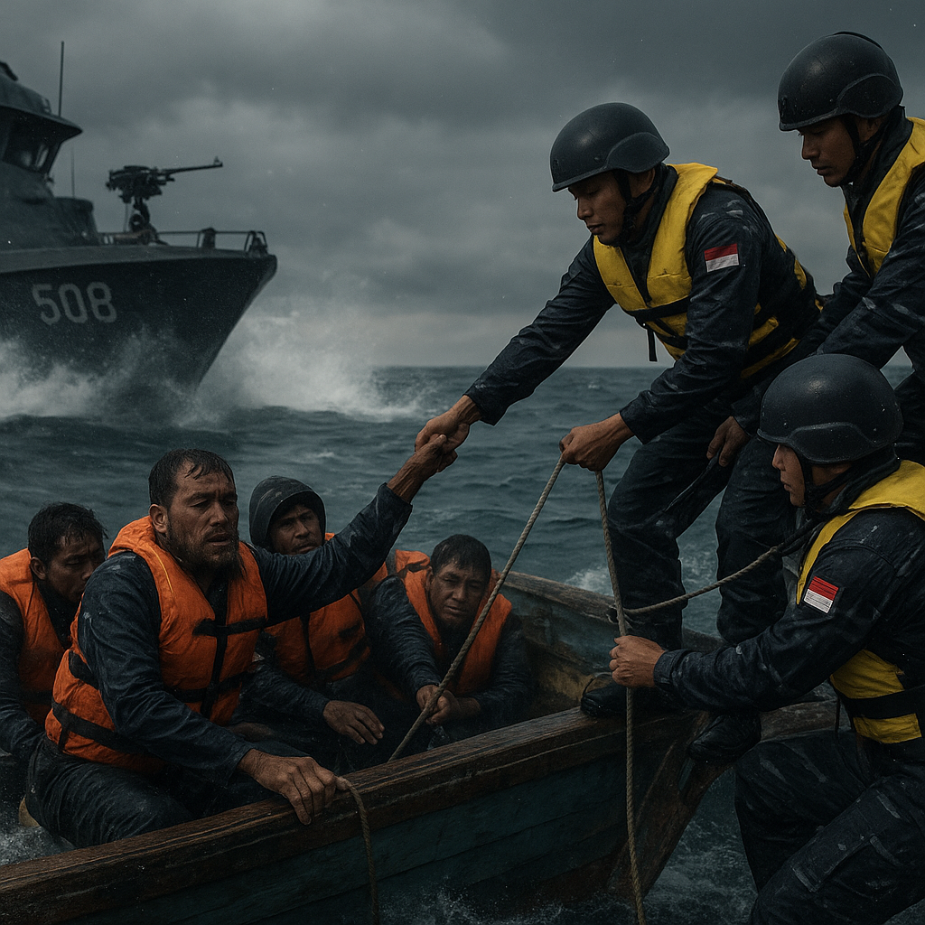 Prajurit TNI AL Selamatkan Nelayan Terombang-Embing di Laut Lepas selama 12 Jam