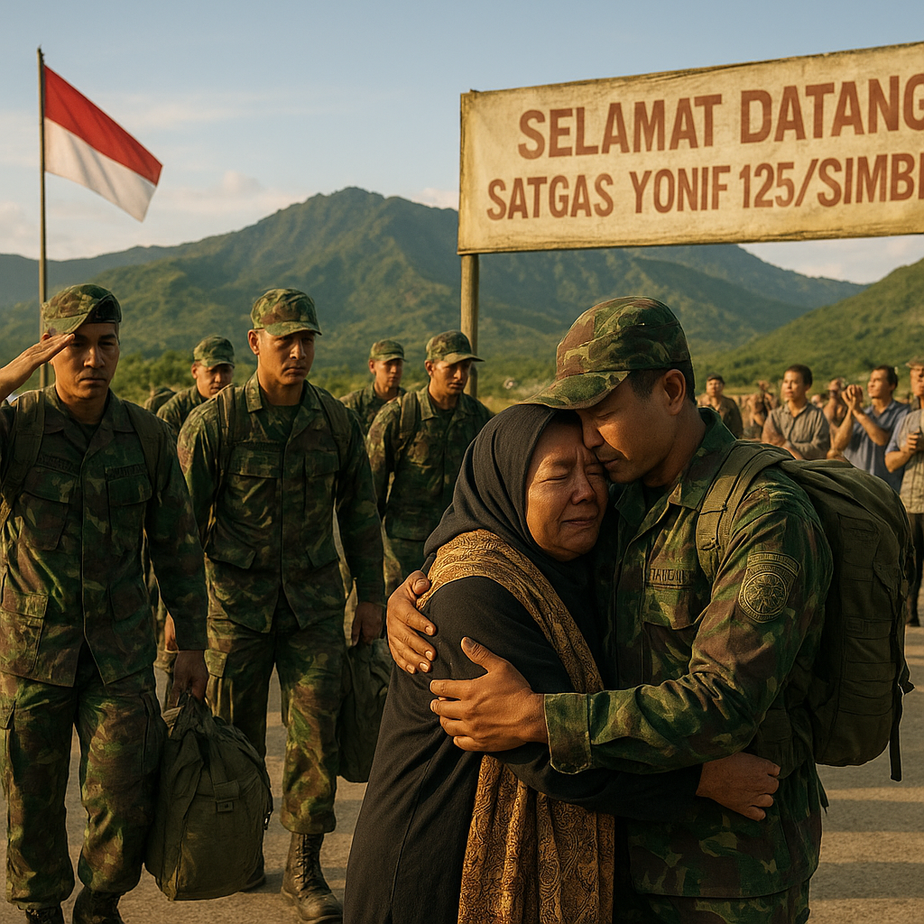 Satgas Yonif 125/Simbisa Kembali dari Perbatasan, Cerita Pengabdian di Ujung Negeri