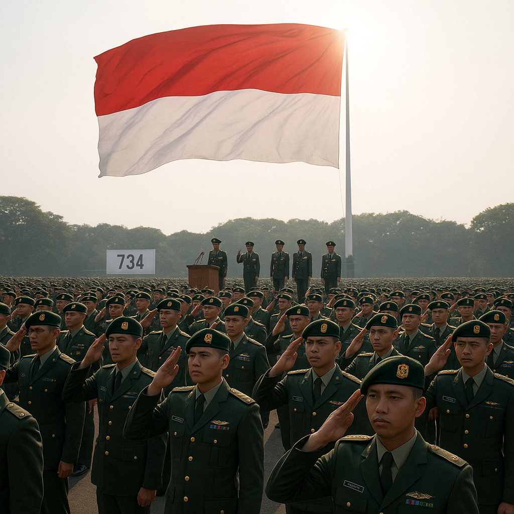 734 Perwira Remaja Bangun Baris, Sumpah Setia Di Bawah Sang Saka Merah Putih