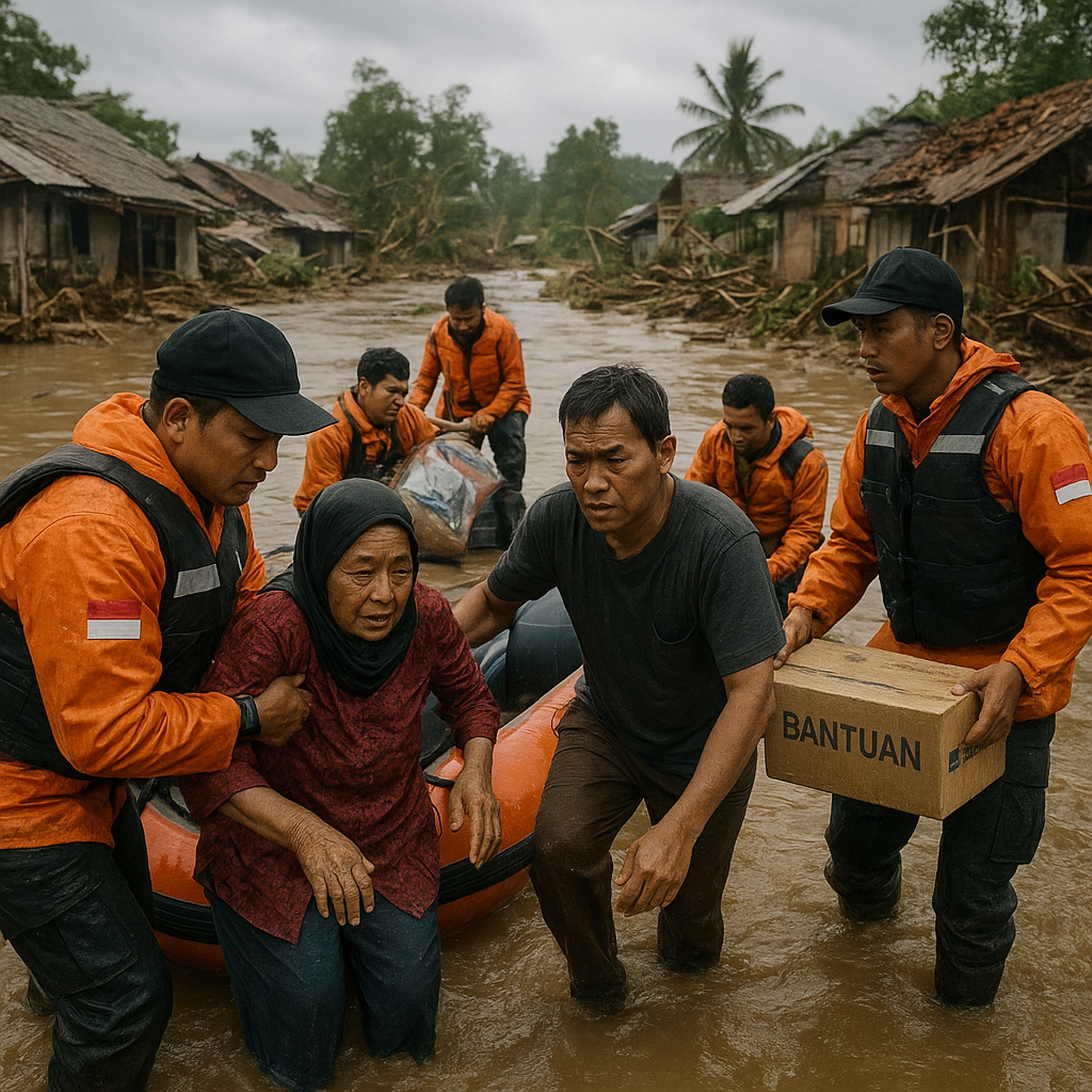 Satgas TNI Bantu Evakuasi Warga Terdampak Banjir Bandang di Sulawesi Tengah