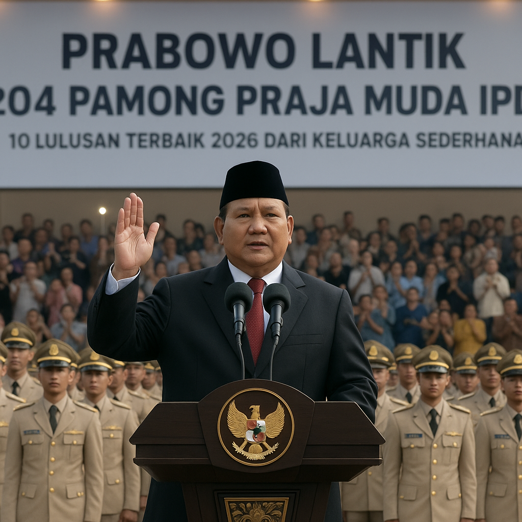 Prabowo Lantik 1.204 Pamong Praja Muda IPDN, 10 Lulusan Terbaik 2026 dari Keluarga Sederhana