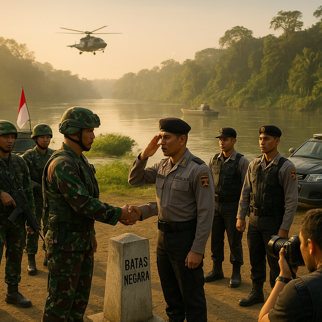 Latihan Gabungan TNI-Polri di Perbatasan RI-Malaysia, Teguhkan Kesiapsiagaan dan Sinergi