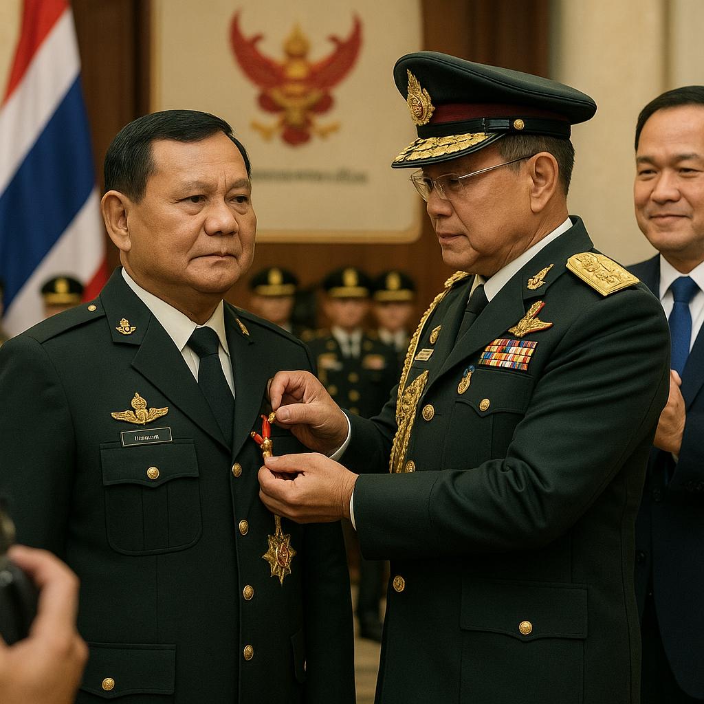 Prabowo Dapat Penghargaan dari Militer Thailand, Anutin: Anda Ikon Militer