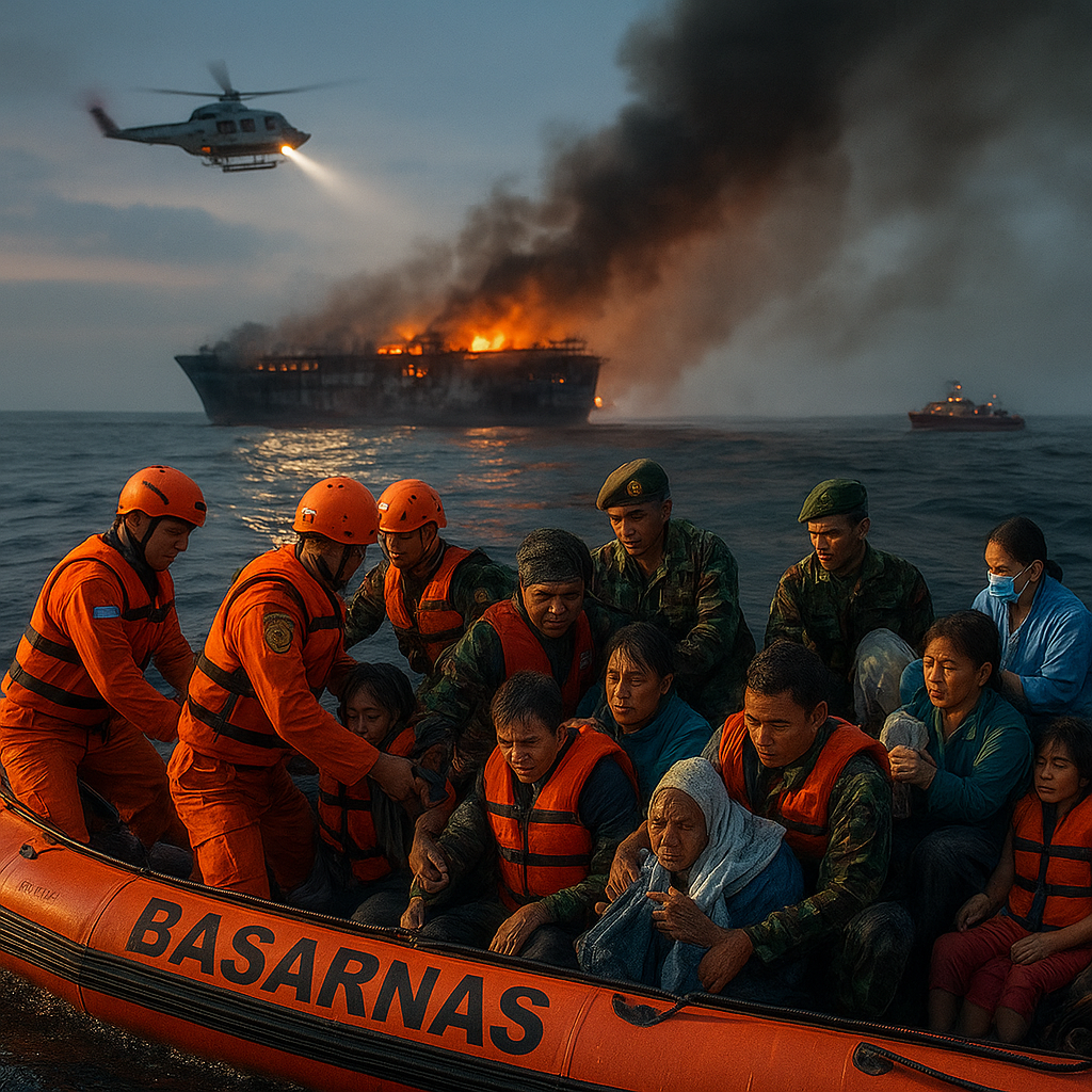 Heroisme di Laut: Basarnas Pimpin Evakuasi Besar-besaran, Selamatkan 233 Jiwa dari Kapal Terbakar