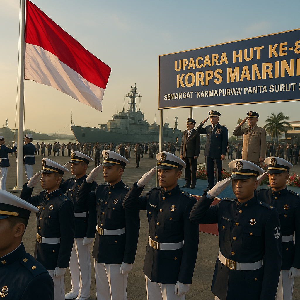 Upacara HUT Ke-81 Korps Marinir: Semangat 'Karmapurwa' Pantang Surut Sejak 1945