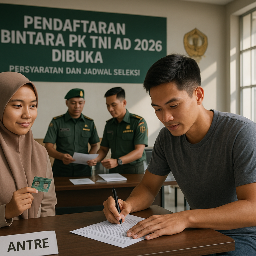 Pendaftaran Bintara PK TNI AD 2026 Dibuka, Ini Persyaratan dan Jadwal Seleksi