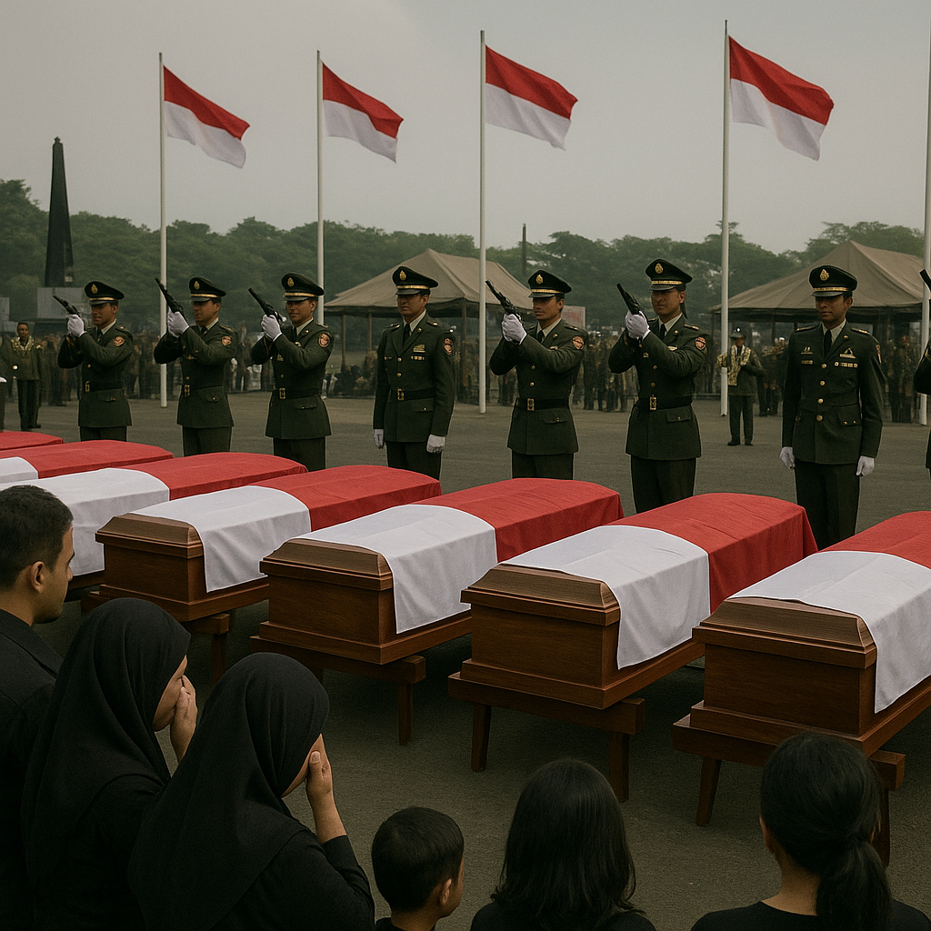 Upacara Penghormatan Terakhir untuk 7 Prajurit TNI yang Gugur dalam Latihan Tempur