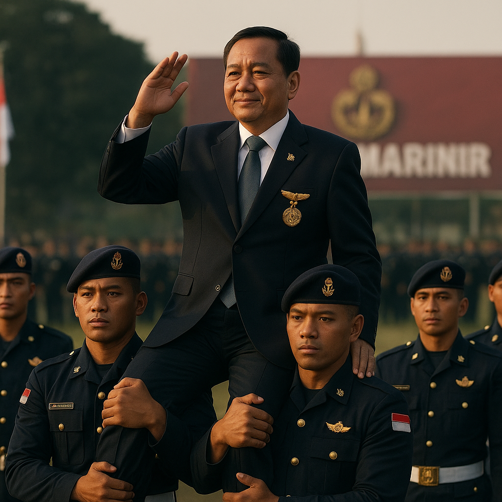 Menhan Sjafrie Terima Brevet Kehormatan Korps Marinir, Simbol Pengabdian yang Tak Lekang