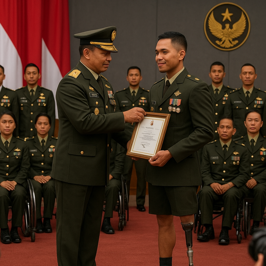 Panglima TNI Berikan Penghargaan kepada 12 Prajurit Penyandang Disabilitas yang Tetap Berprestasi
