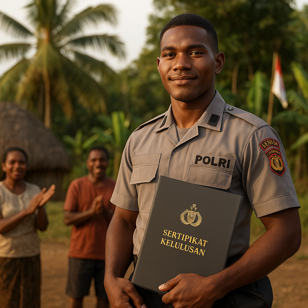 Pemuda Papua Barat Lulus Bintara Polri, Buktikan Cinta Tanah Air Melalui Pengabdian