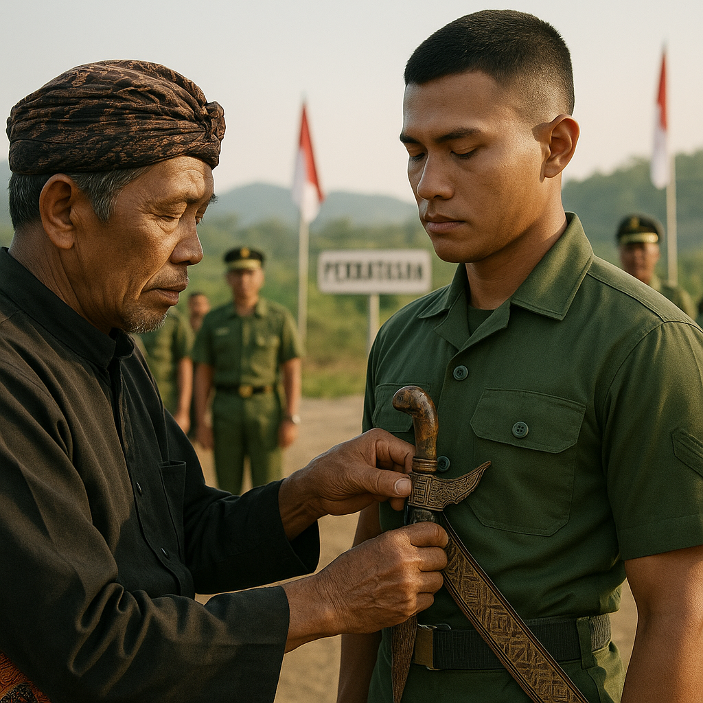 Upacara Adat Penyematan Keris kepada Prajurit TNI yang Akan Bertugas di Perbatasan