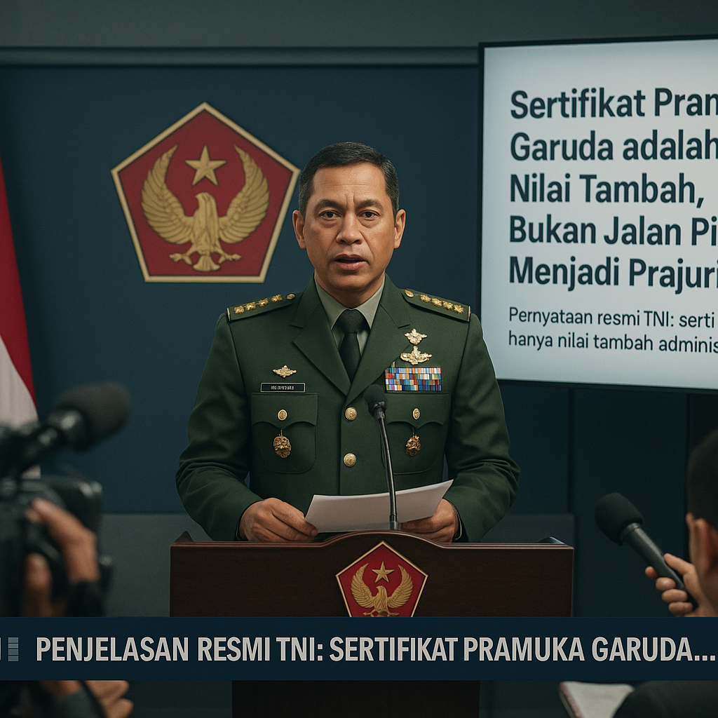 Penjelasan Resmi TNI: Sertifikat Pramuka Garuda adalah Nilai Tambah, Bukan Jalan Pintas Menjadi Prajurit