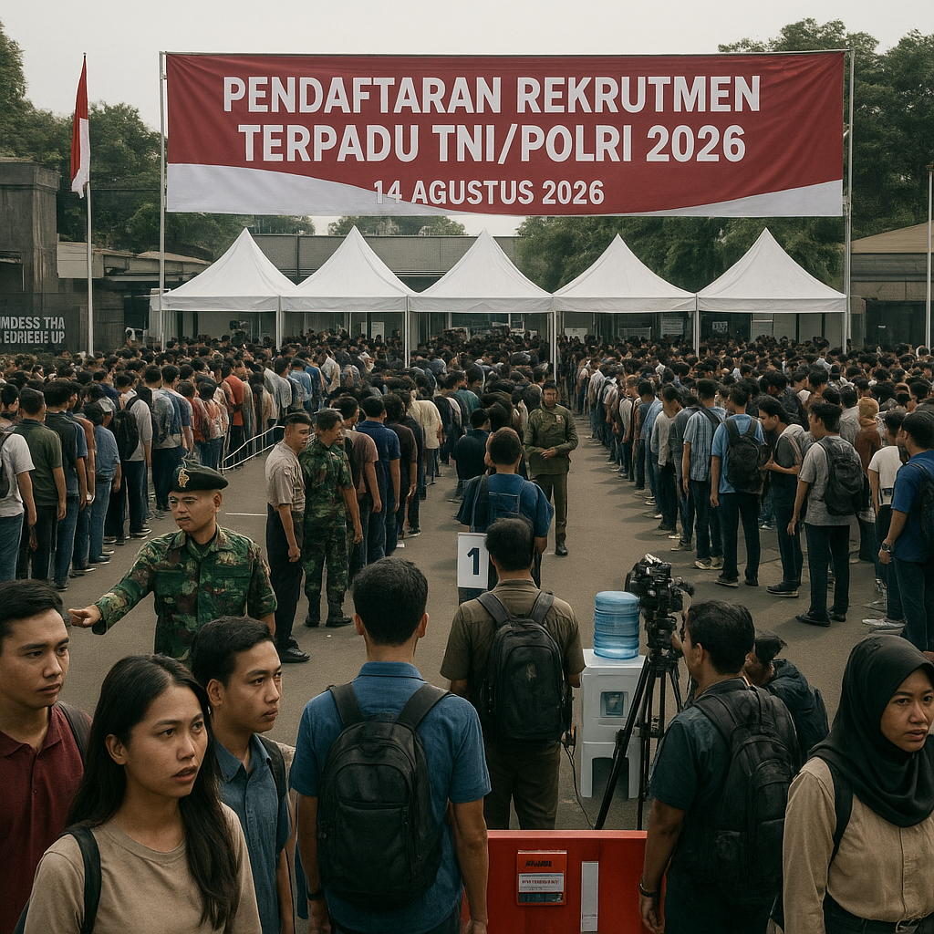 Pendaftaran Rekrutmen TNI/POLRI 2026 Resmi Dibuka, Ribuan Pemuda Antusias