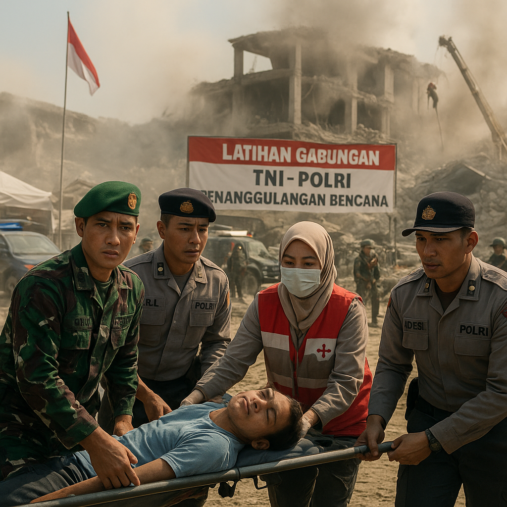 Latihan Gabungan TNI-Polri Tingkatkan Sinergi Penanggulangan Bencana