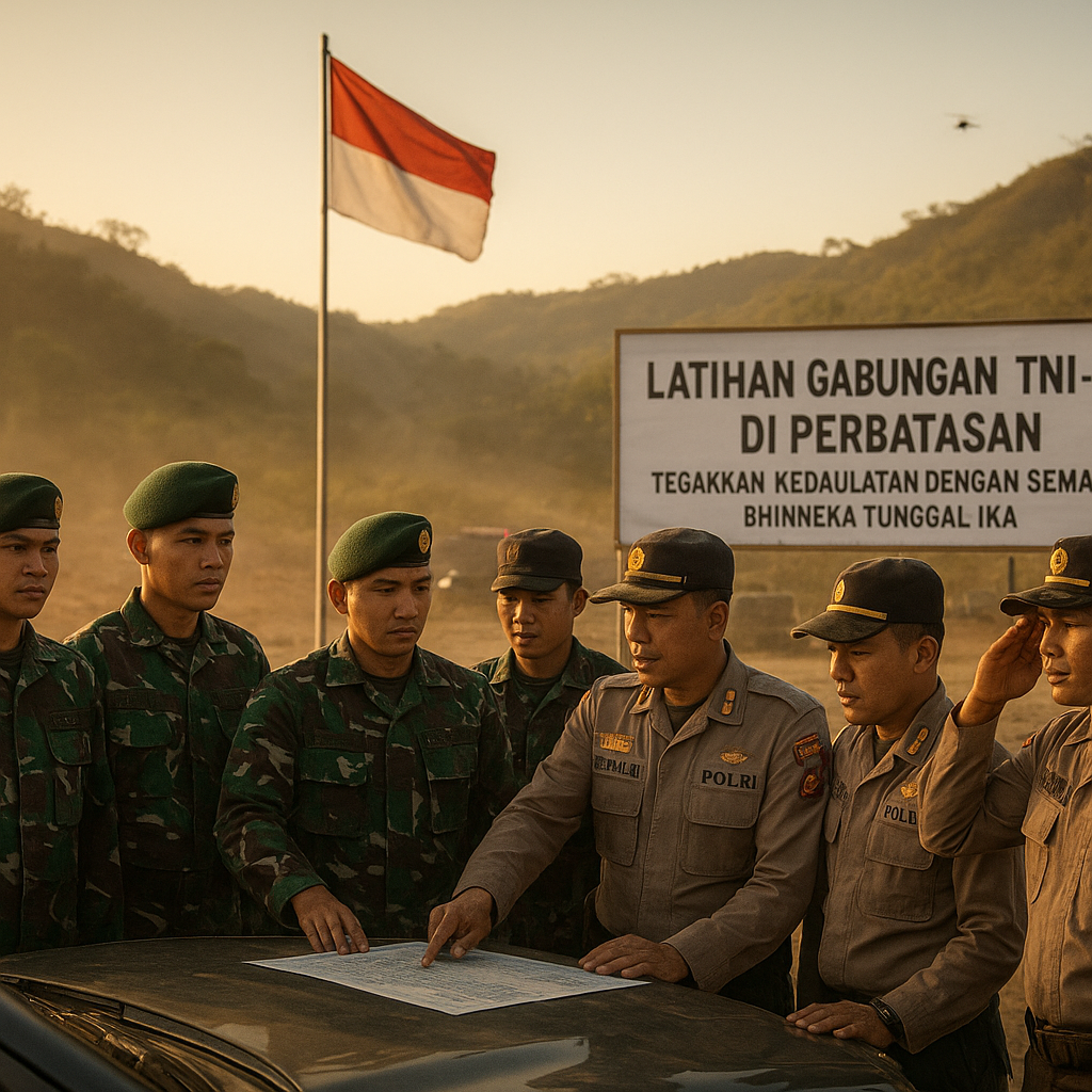 Latihan Gabungan TNI-Polri di Perbatasan, Tegakkan Kedaulatan dengan Semangat Bhinneka Tunggal Ika