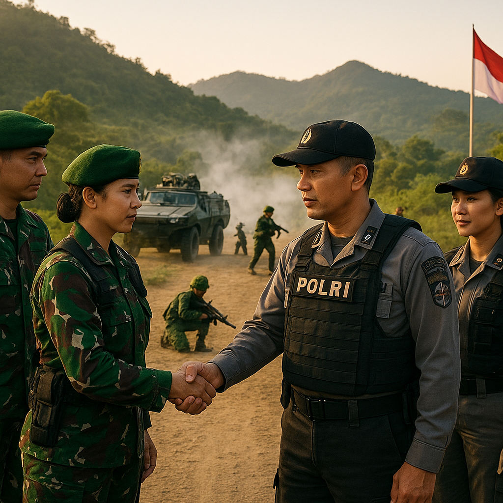 Latihan Gabungan TNI-Polri Perkuat Sinergi Bela Negara di Perbatasan