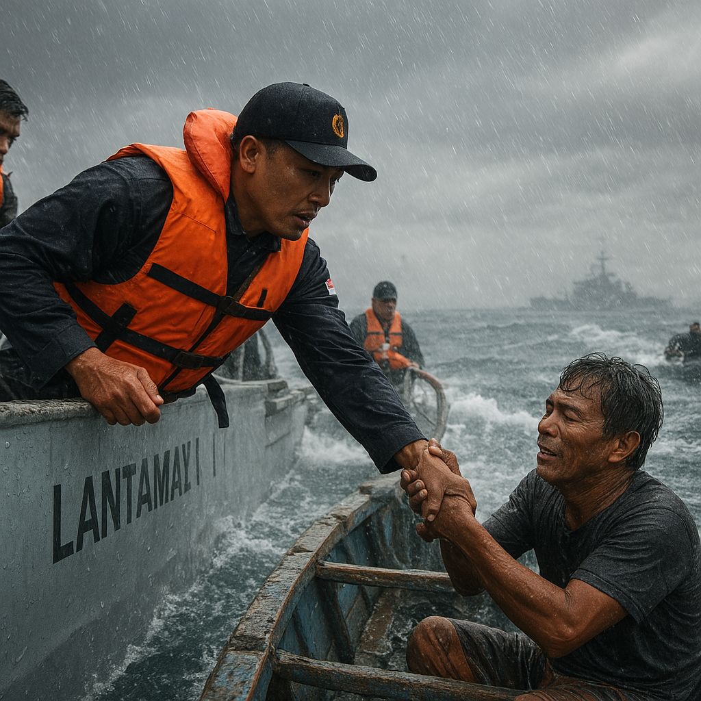 Kisah Heroik Prajurit TNI AL Selamatkan Warga Sipil dari Kapal Terombang-ambing Badai
