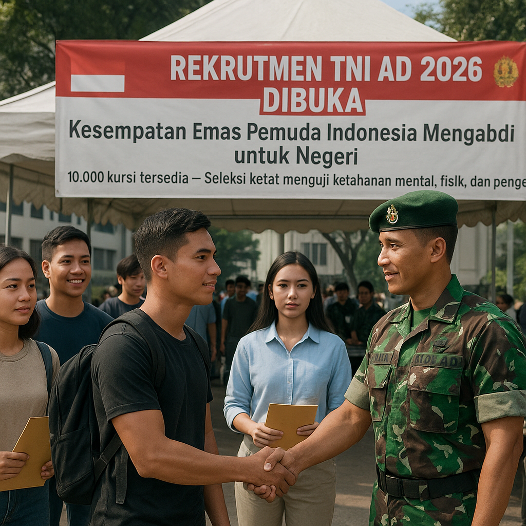 Rekrutmen TNI AD 2026 Dibuka: Kesempatan Emas Pemuda Indonesia Mengabdi untuk Negeri