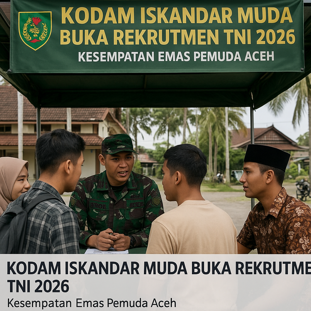 Kodam Iskandar Muda Buka Rekrutmen TNI 2026: Kesempatan Emas Pemuda Aceh