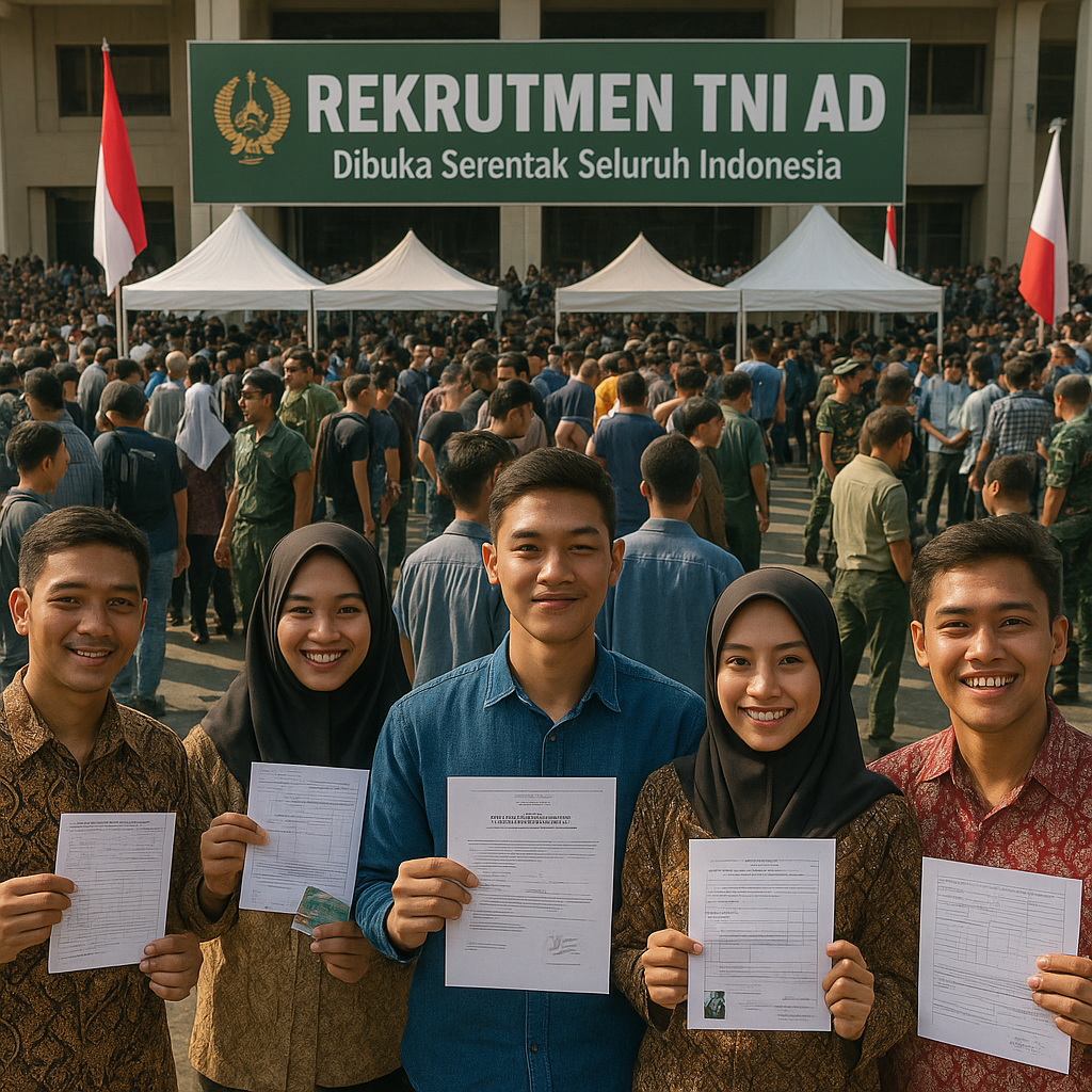 Rekrutmen TNI AD Dibuka Besar-besaran, Ribuan Pemuda Mendaftar dengan Semangat Bela Negara