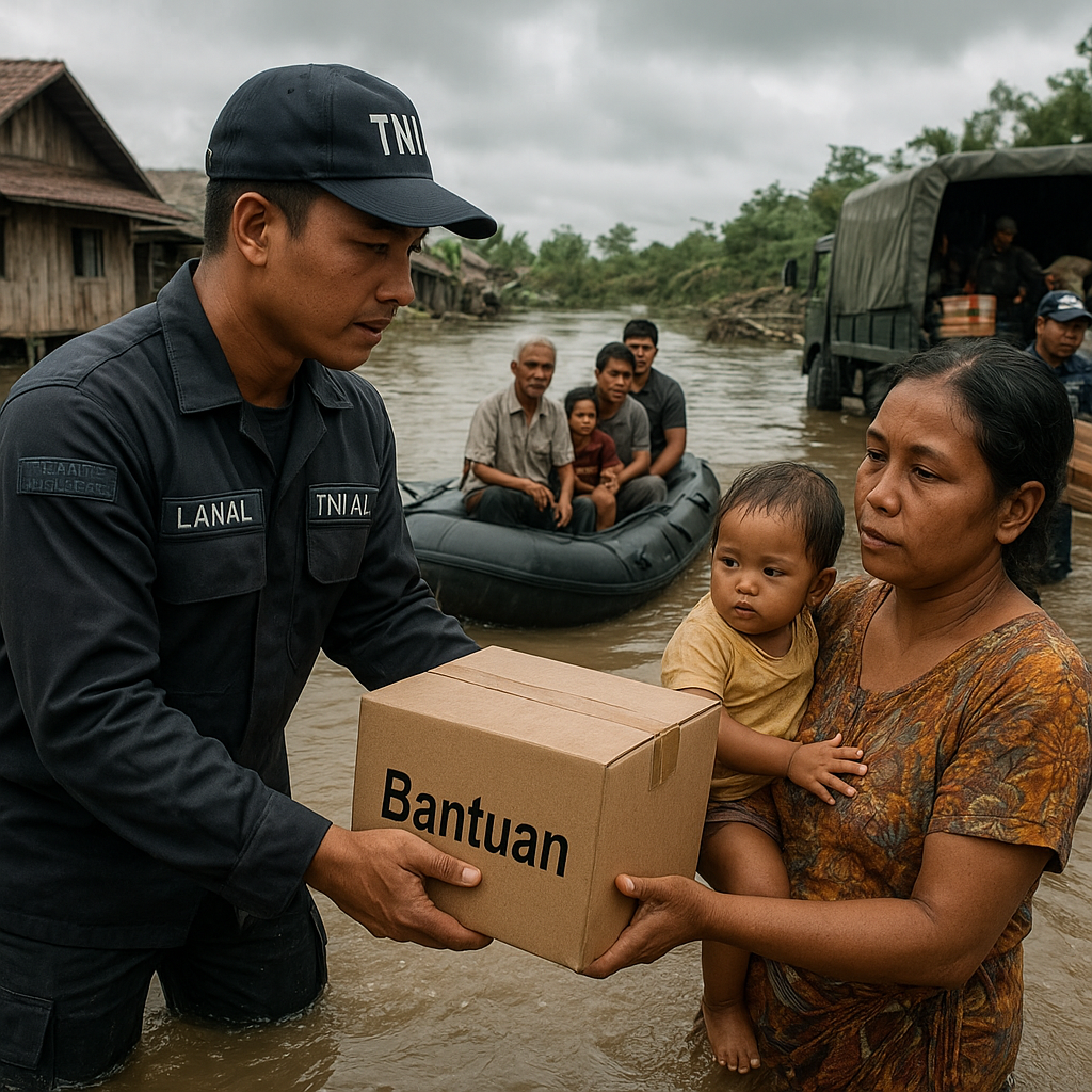 Prajurit TNI AL Bantu Korban Banjir di Kalimantan Barat: Aksi Cepat dan Nyata