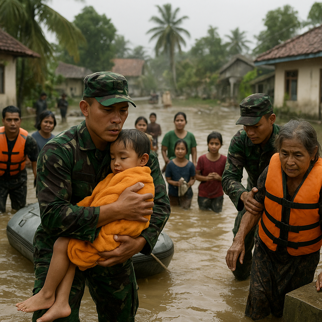 Prajurit TNI Bantu Warga Terdampak Banjir di Sulawesi Tengah, Bukti Pengabdian Nyata