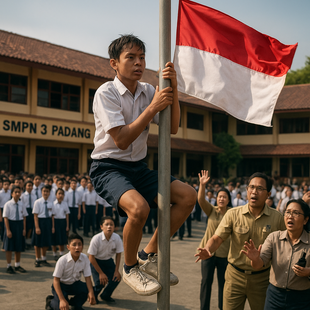 Panjat Tiang Bendera Tanpa Gentar, Aksi Heroik Gilang Okta Pratama Bukti Semangat Pemuda Pembela Kedaulatan