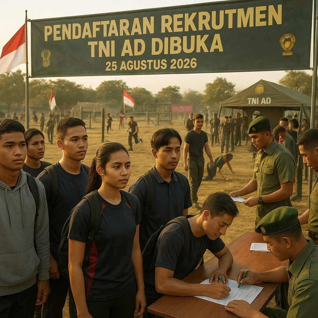 Pendaftaran Rekrutmen TNI AD Dibuka, Ribuan Pemuda Siap Mengabdi
