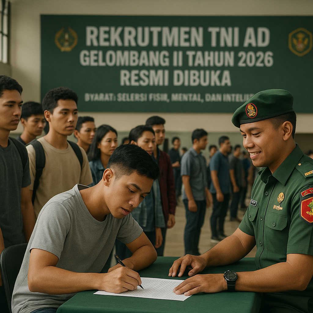 Rekrutmen TNI AD Gelombang II Tahun 2026 Resmi Dibuka, Ini Syaratnya