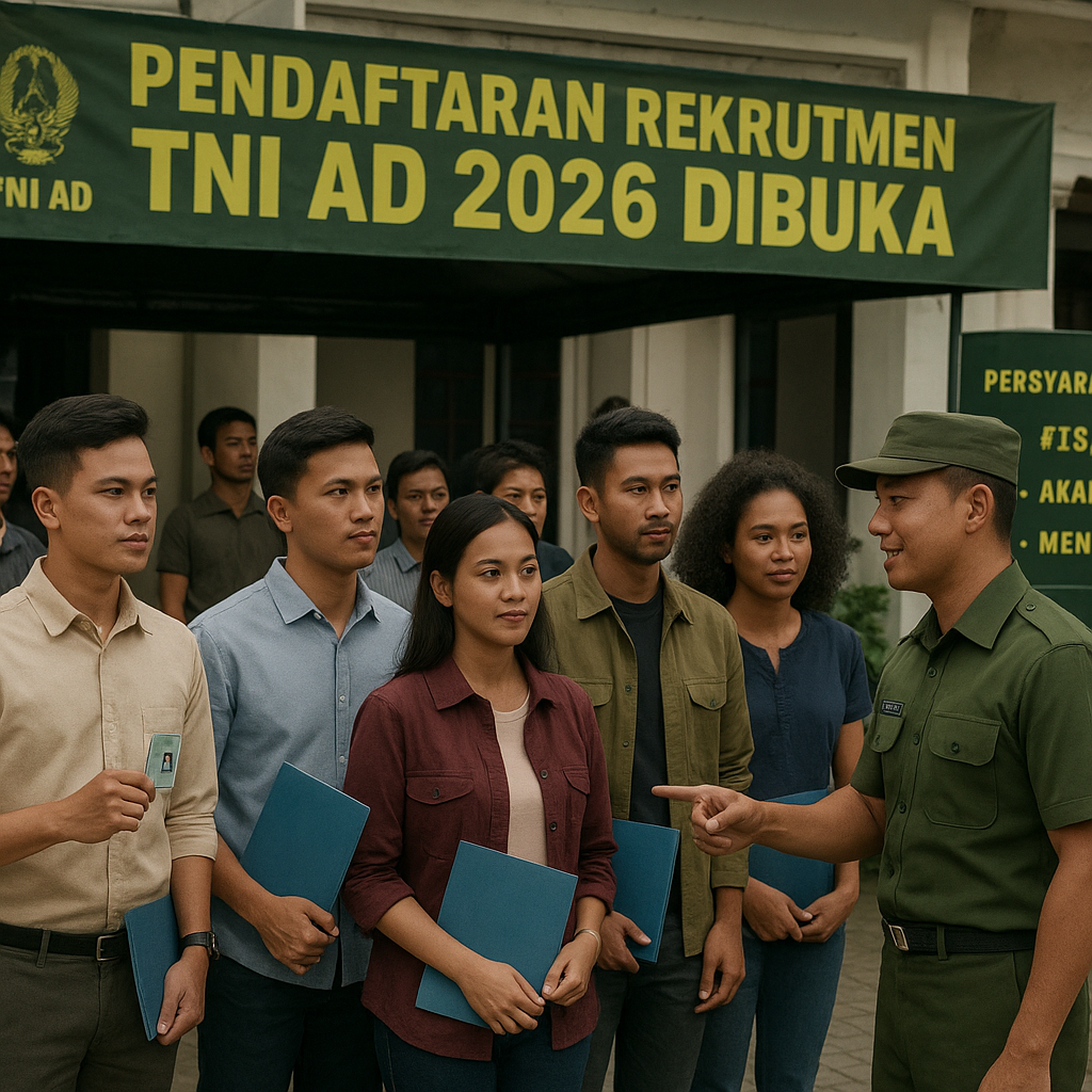 Pendaftaran Rekrutmen TNI AD 2026 Dibuka, Ini Syarat dan Tips Agar Lolos