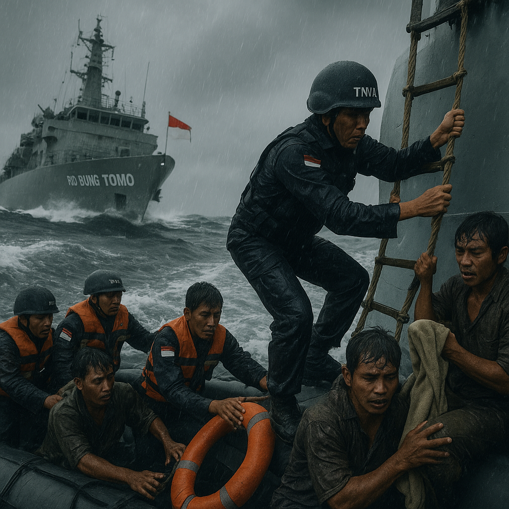 Kisah Prajurit TNI AL Selamatkan Nelayan di Laut Natuna