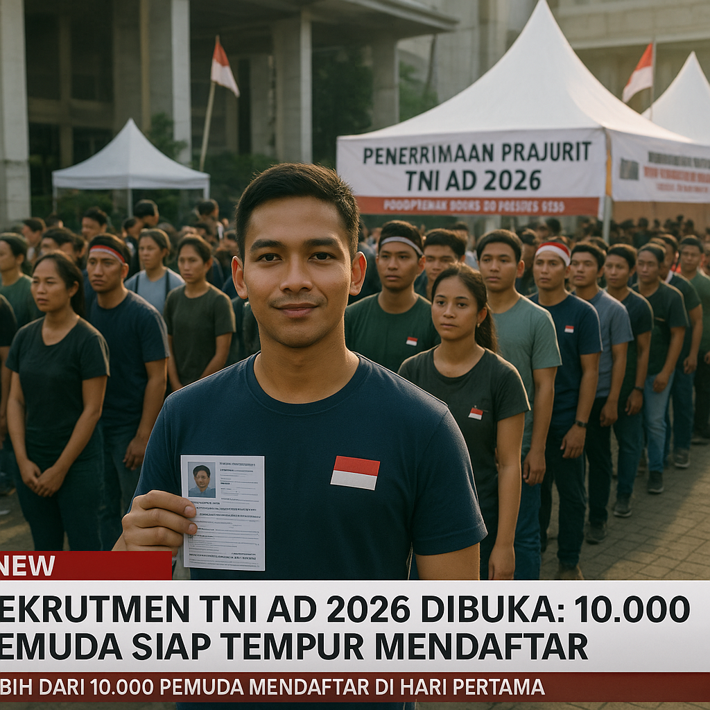 Rekrutmen TNI AD 2026 Dibuka: 10.000 Pemuda Siap Tempur Mendaftar