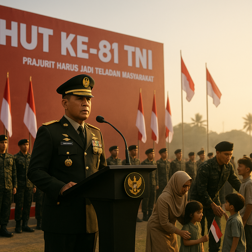 Upacara HUT ke-81 TNI di Makassar, Panglima: "Prajurit Harus Jadi Teladan Masyarakat"