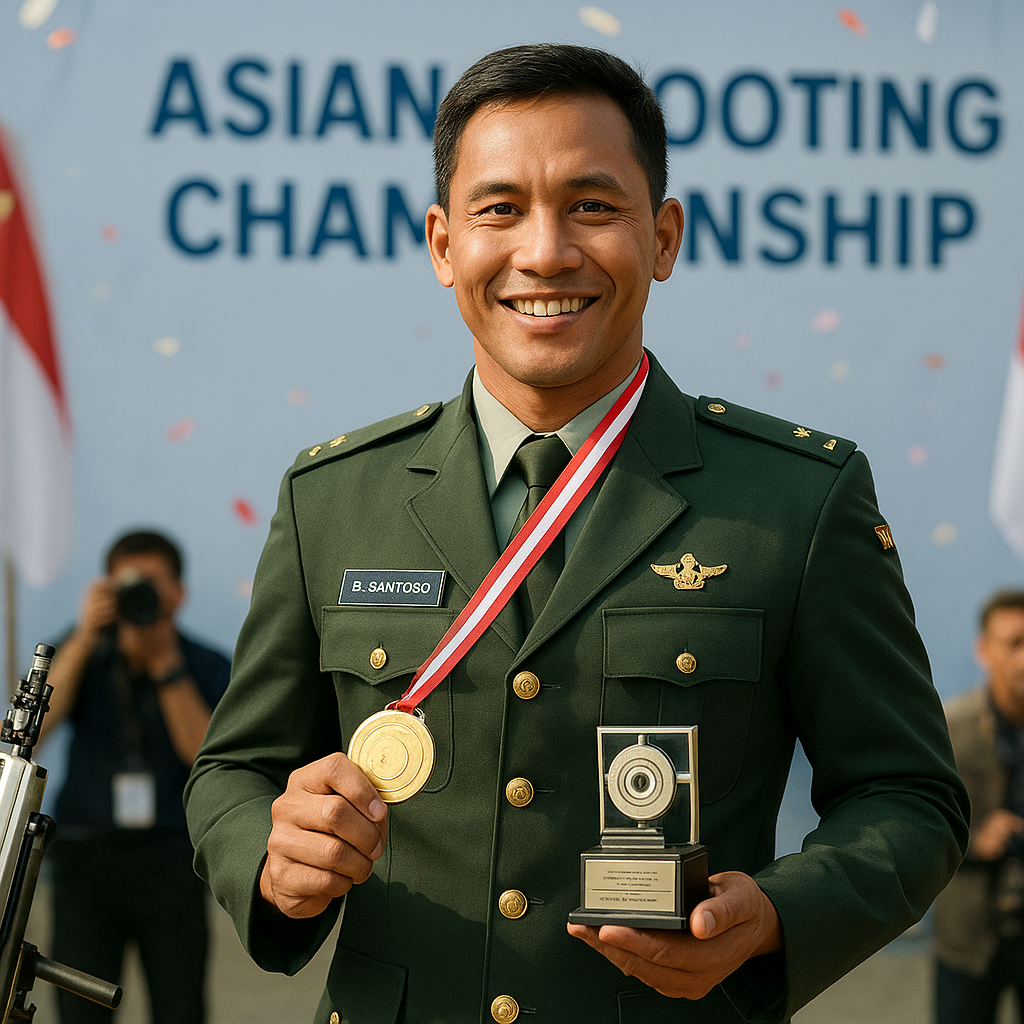 Kapten Inf Budi Santoso Peraih Emas Kejuaraan Menembak Asia Muda Inspiratif