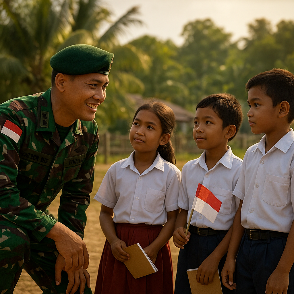Kapten Inf Yudi Tanamkan Bela Negara kepada Pelajar di Perbatasan Nunukan