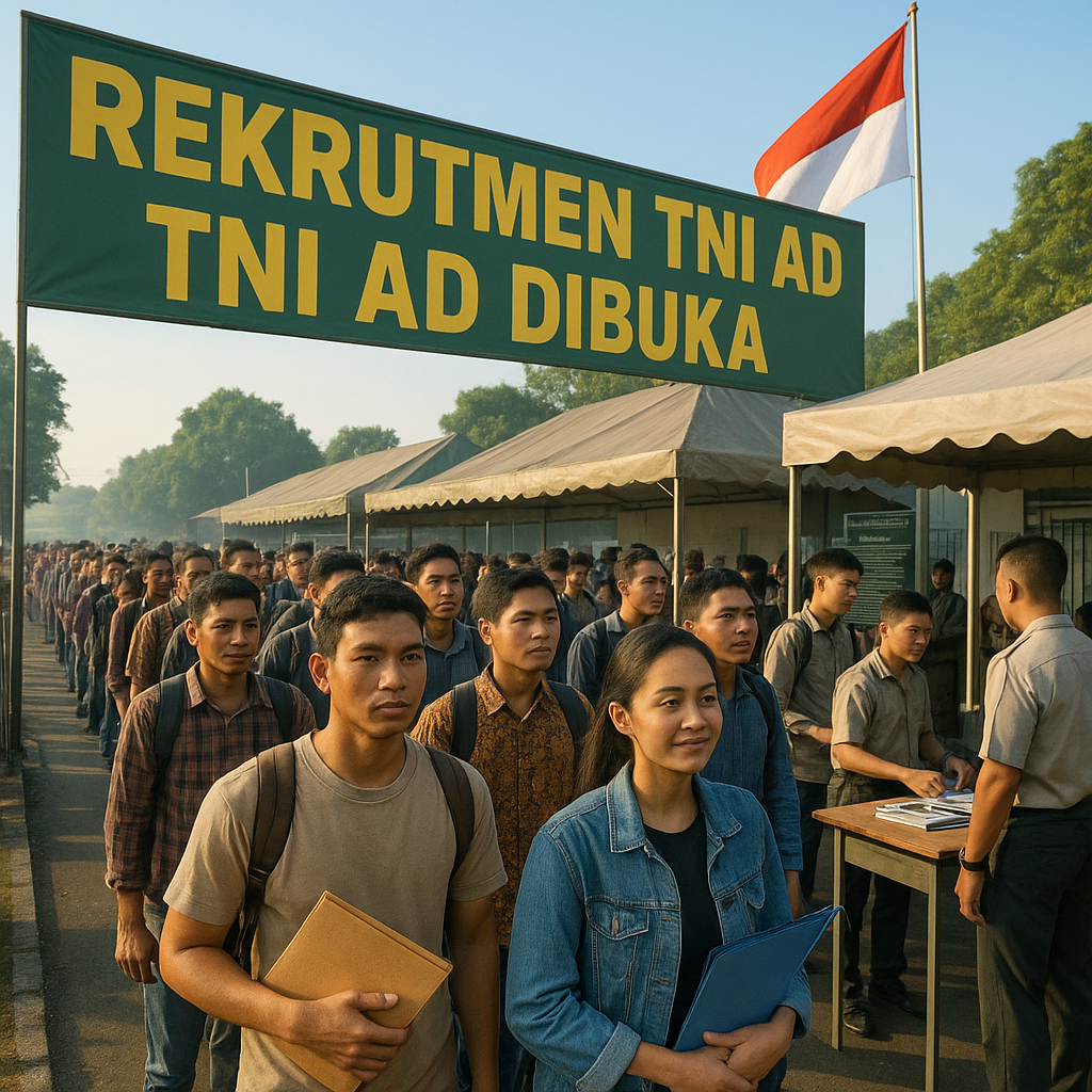 Rekrutmen TNI AD Dibuka, Ribuan Pemuda Mendaftar dengan Semangat Bela Negara