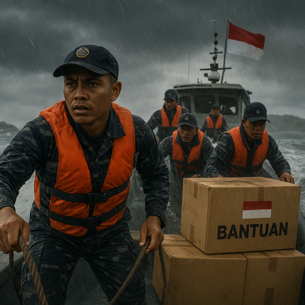 Prajurit TNI AL Rela Bertugas di Daerah Rawan Bencana Demi Kemanusiaan