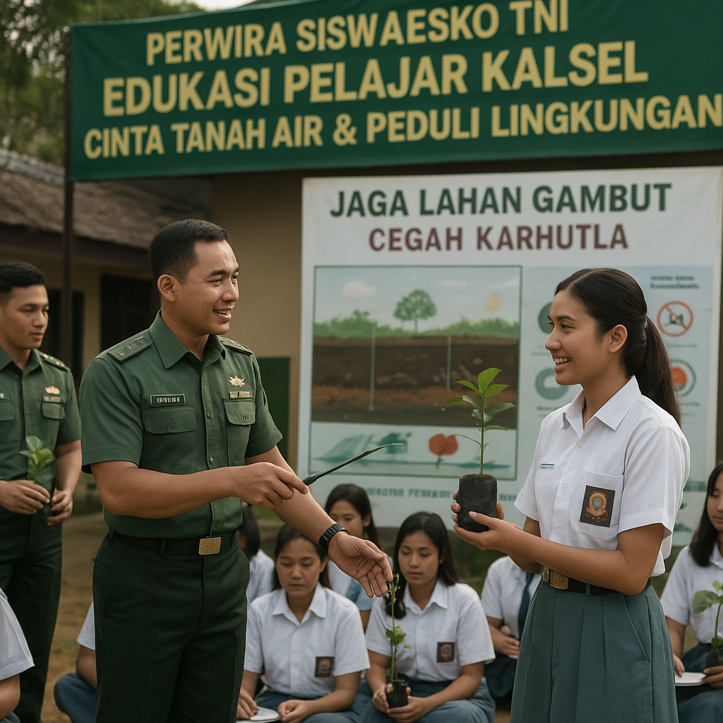 Perwira Siswa Sesko TNI Edukasi Pelajar Kalsel, Tanamkan Jiwa Cinta Tanah Air dan Peduli Lingkungan
