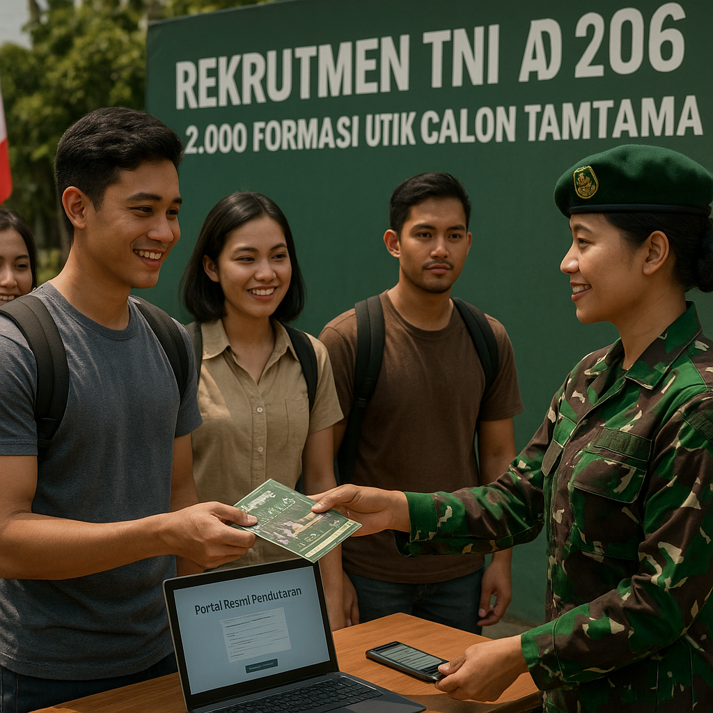 Rekrutmen TNI AD 2026 Resmi Dibuka, 2.000 Formasi untuk Calon Tamtama