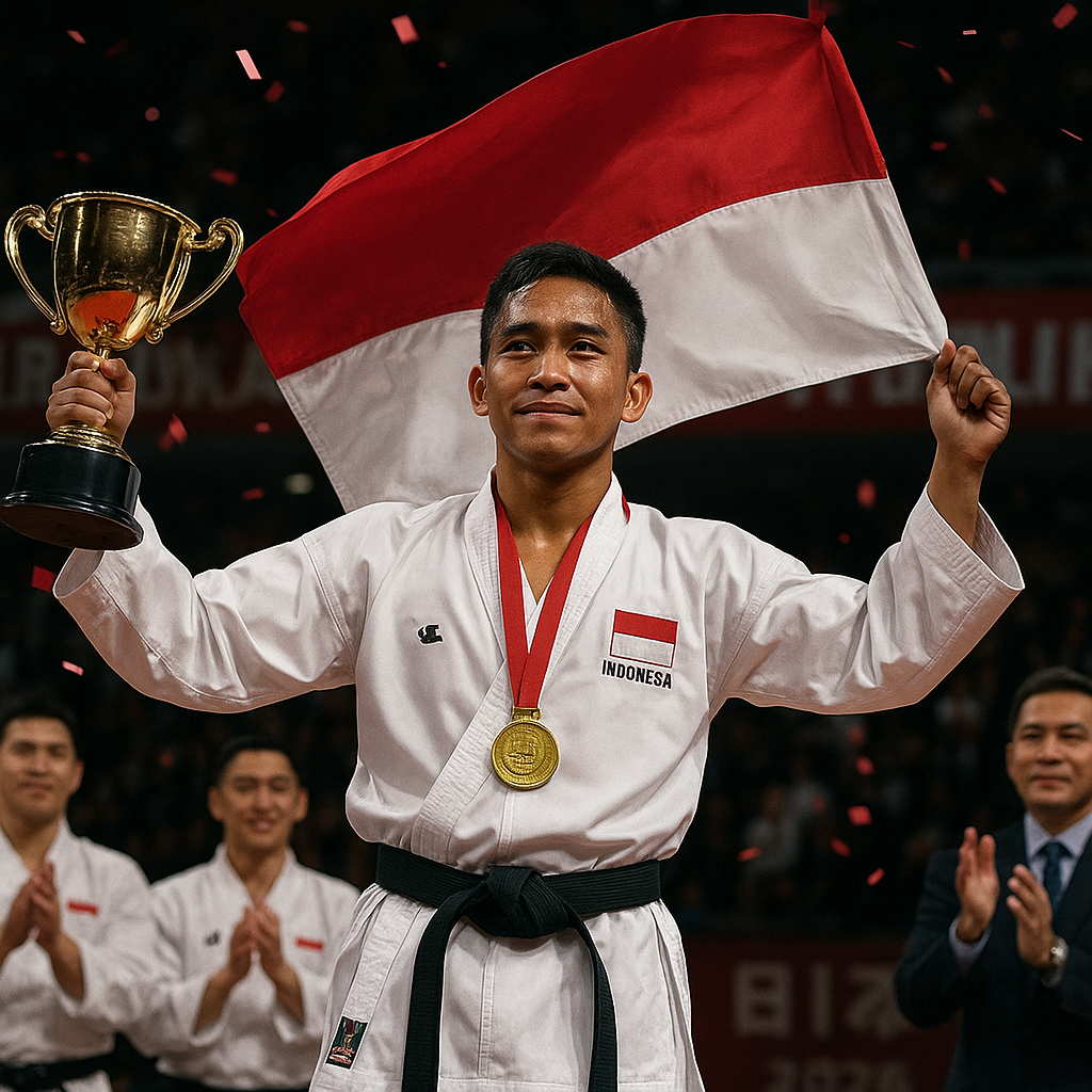 Juara Dunia Karate, Pemuda Indonesia Kibarkan Merah Putih di Jepang