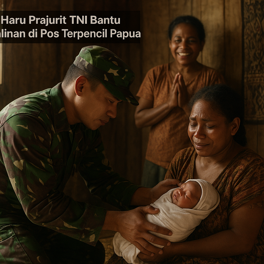 Kisah Haru Prajurit TNI Bantu Persalinan Ibu Hamil di Pos Terpencil Papua