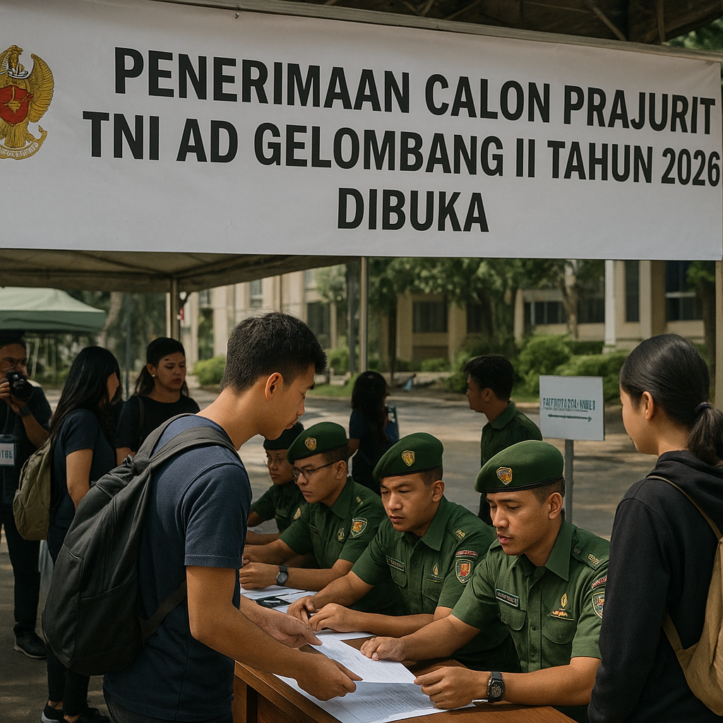 Penerimaan Calon Prajurit TNI AD Gelombang II Tahun 2026 Dibuka