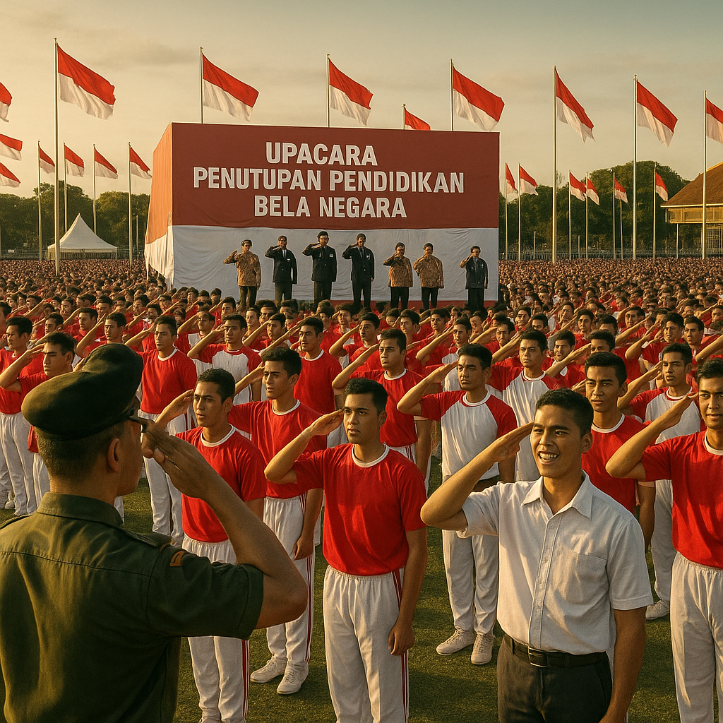 Upacara Penutupan Pendidikan Bela Negara, Ribuan Pemuda Siap Jadi Generasi Tangguh