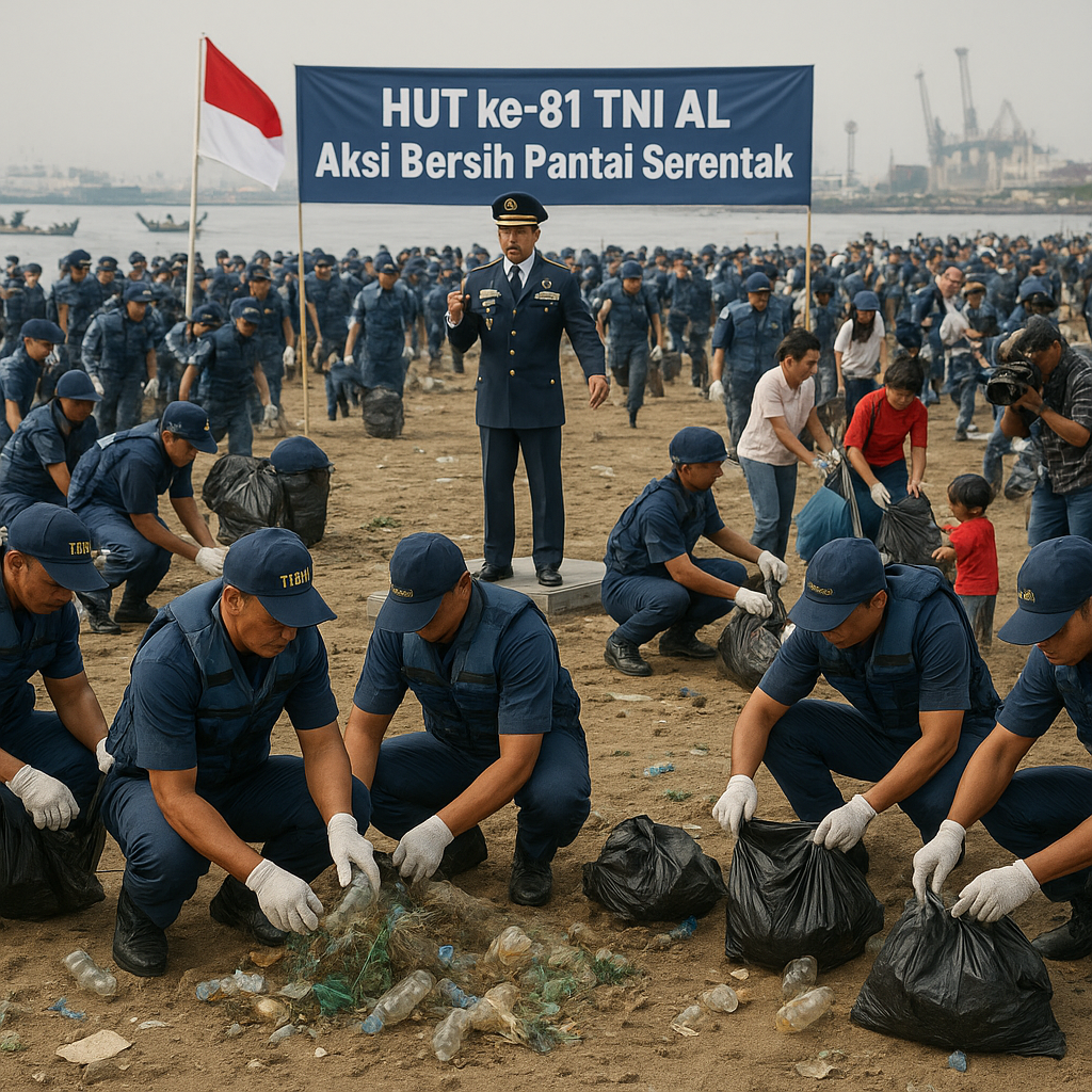 TNI AL Gelar Aksi Bersih Pantai Serentak di Seluruh Indonesia