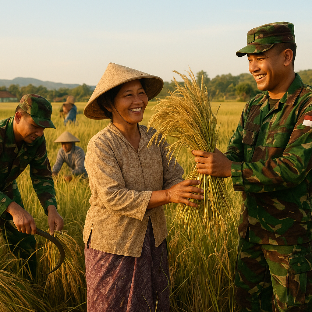 Prajurit TNI AD Bantu Panen Raya di Blora, Wujudkan Ketahanan Pangan dan Kedekatan dengan Rakyat